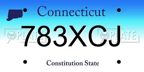 783XCJ Connecticut License Plate