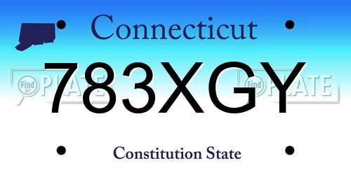 783XGY Connecticut License Plate