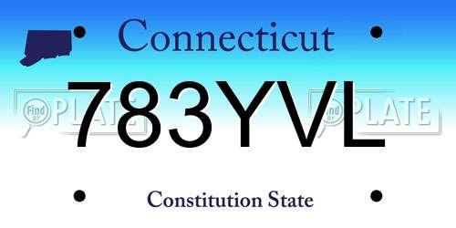 783YVL Connecticut License Plate