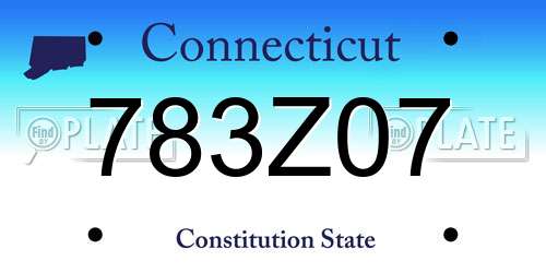 783Z07 Connecticut License Plate