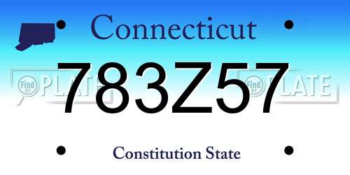 783Z57 Connecticut License Plate