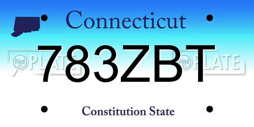 783ZBT Connecticut License Plate