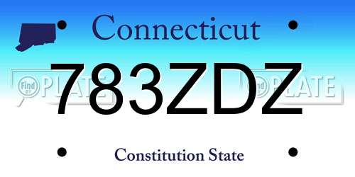 783ZDZ Connecticut License Plate