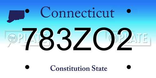 783ZO2 Connecticut License Plate