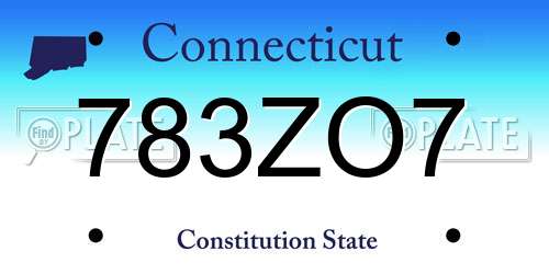 783ZO7 Connecticut License Plate