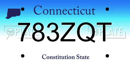 783ZQT Connecticut License Plate