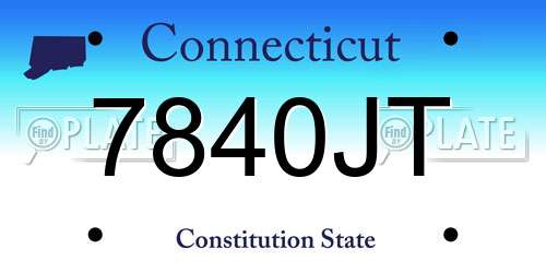 7840JT Connecticut License Plate