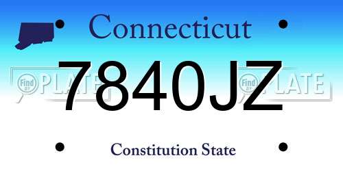 7840JZ Connecticut License Plate