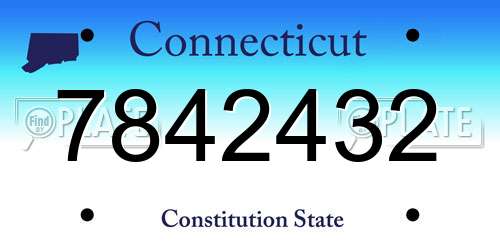 7842432 Connecticut License Plate