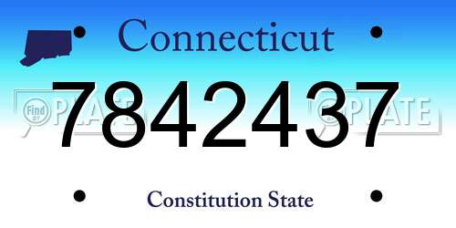 7842437 Connecticut License Plate