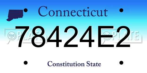 78424E2 Connecticut License Plate