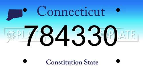 784330 Connecticut License Plate