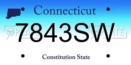 7843SW Connecticut License Plate