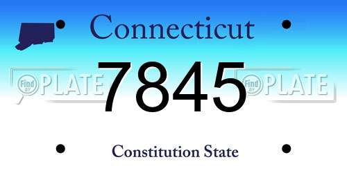 7845 Connecticut License Plate