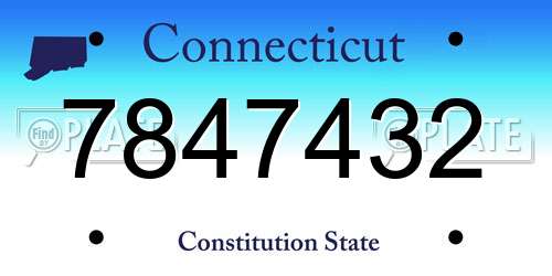 7847432 Connecticut License Plate