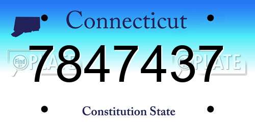 7847437 Connecticut License Plate