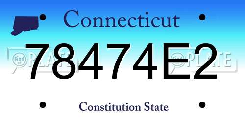 78474E2 Connecticut License Plate