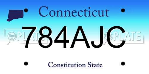 784AJC Connecticut License Plate