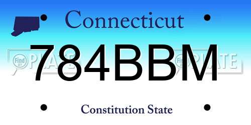784BBM Connecticut License Plate