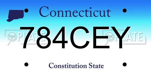 784CEY Connecticut License Plate