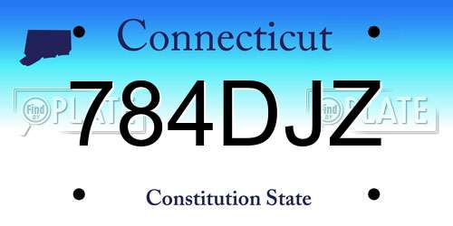 784DJZ Connecticut License Plate