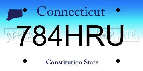 784HRU Connecticut License Plate