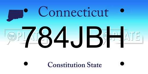 784JBH Connecticut License Plate