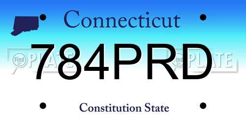 784PRD Connecticut License Plate