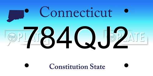 784QJ2 Connecticut License Plate