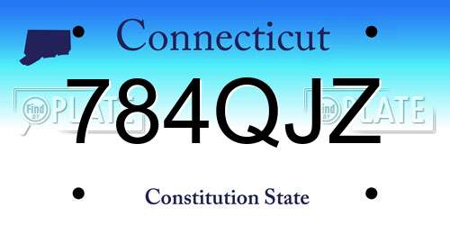 784QJZ Connecticut License Plate