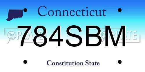 784SBM Connecticut License Plate