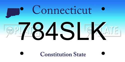784SLK Connecticut License Plate