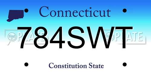 784SWT Connecticut License Plate