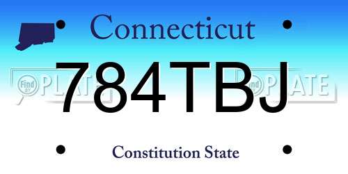 784TBJ Connecticut License Plate