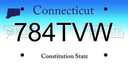 784TVW Connecticut License Plate