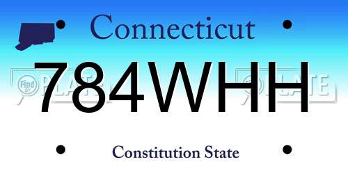 784WHH Connecticut License Plate