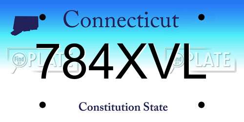 784XVL Connecticut License Plate