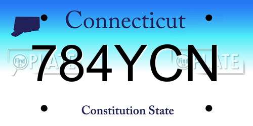 784YCN Connecticut License Plate