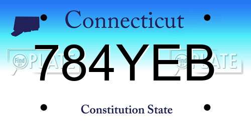 784YEB Connecticut License Plate