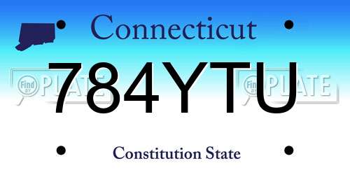 784YTU Connecticut License Plate