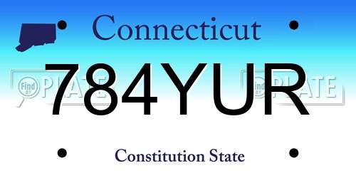 784YUR Connecticut License Plate