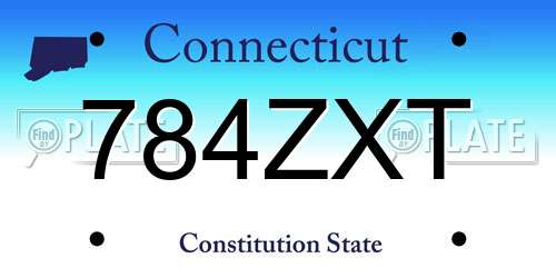 784ZXT Connecticut License Plate