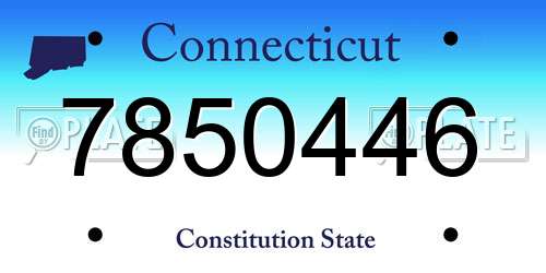 7850446 Connecticut License Plate
