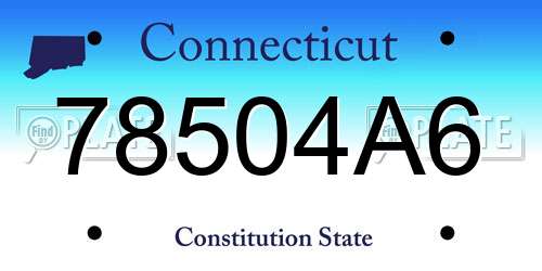 78504A6 Connecticut License Plate
