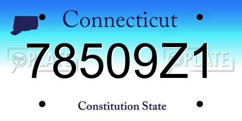 78509Z1 Connecticut License Plate