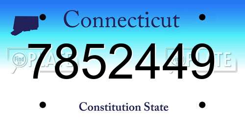 7852449 Connecticut License Plate
