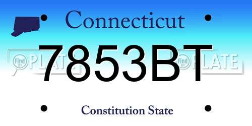 7853BT Connecticut License Plate