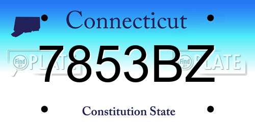 7853BZ Connecticut License Plate