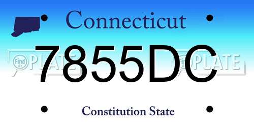 7855DC Connecticut License Plate