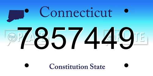 7857449 Connecticut License Plate
